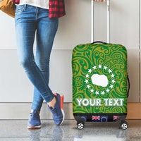 Cook Islands Merry Christmas Luggage Cover Santa Suit Style With Polynesian Pattern