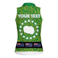 Cook Islands Merry Christmas Women Sleeveless Polo Shirt Santa Suit Style With Polynesian Pattern