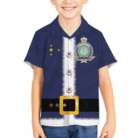 Niue Merry Christmas Family Matching Off Shoulder Short Dress and Hawaiian Shirt Santa Suit Style With Hiapo Pattern