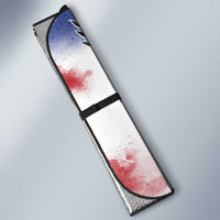 Guam and United States Together Auto Sun Shade Bald Eagle and Guam Seal with Flower and Tribal Tattoos - Polynesian Pride