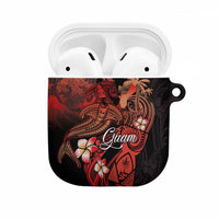 Guam Tribal Chamorro AirPods Case Polynesian Shark with Plumeria and Sea Vibe LT03 Black - Polynesian Pride