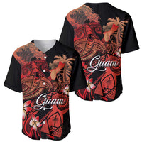 Guam Tribal Chamorro Baseball Jersey Polynesian Shark with Plumeria and Sea Vibe LT03 - Polynesian Pride