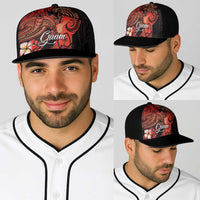 Guam Tribal Chamorro Baseball Net Cap Polynesian Shark with Plumeria and Sea Vibe LT03 - Polynesian Pride