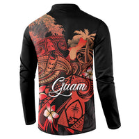 Guam Tribal Chamorro Button Sweatshirt Polynesian Shark with Plumeria and Sea Vibe LT03 - Polynesian Pride