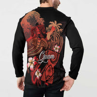 Guam Tribal Chamorro Button Sweatshirt Polynesian Shark with Plumeria and Sea Vibe LT03 - Polynesian Pride