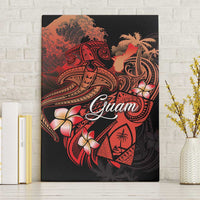 Guam Tribal Chamorro Canvas Wall Art Polynesian Shark with Plumeria and Sea Vibe LT03 Without Frame Black - Polynesian Pride
