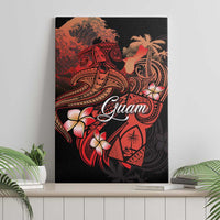 Guam Tribal Chamorro Canvas Wall Art Polynesian Shark with Plumeria and Sea Vibe LT03 - Polynesian Pride