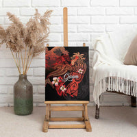 Guam Tribal Chamorro Canvas Wall Art Polynesian Shark with Plumeria and Sea Vibe LT03 - Polynesian Pride