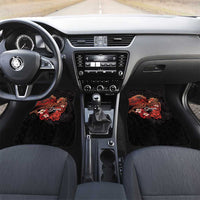 Guam Tribal Chamorro Car Mats Polynesian Shark with Plumeria and Sea Vibe LT03 Set 2pcs - Front Black - Polynesian Pride