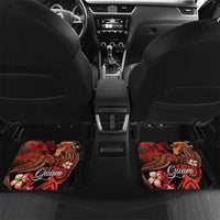 Guam Tribal Chamorro Car Mats Polynesian Shark with Plumeria and Sea Vibe LT03 Set 2pcs - Back Black - Polynesian Pride