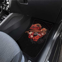 Guam Tribal Chamorro Car Mats Polynesian Shark with Plumeria and Sea Vibe LT03 - Polynesian Pride