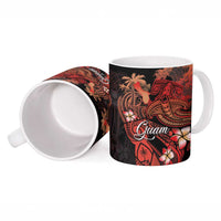 Guam Tribal Chamorro Ceramic Mug Polynesian Shark with Plumeria and Sea Vibe - Polynesian Pride