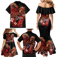 Guam Tribal Chamorro Family Matching Mermaid Dress and Hawaiian Shirt Polynesian Shark with Plumeria and Sea Vibe - Polynesian Pride