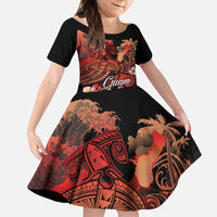 Guam Tribal Chamorro Family Matching Off Shoulder Maxi Dress and Hawaiian Shirt Polynesian Shark with Plumeria and Sea Vibe - Polynesian Pride