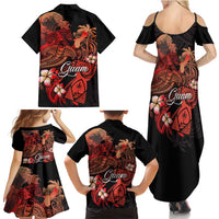 Guam Tribal Chamorro Family Matching Summer Maxi Dress and Hawaiian Shirt Polynesian Shark with Plumeria and Sea Vibe - Polynesian Pride