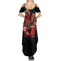 Guam Tribal Chamorro Family Matching Summer Maxi Dress and Hawaiian Shirt Polynesian Shark with Plumeria and Sea Vibe - Polynesian Pride