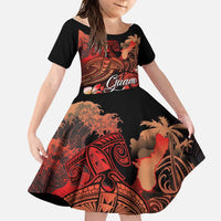 Guam Tribal Chamorro Family Matching Tank Maxi Dress and Hawaiian Shirt Polynesian Shark with Plumeria and Sea Vibe - Polynesian Pride