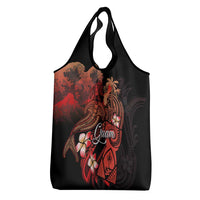 Guam Tribal Chamorro Grocery Bag Polynesian Shark with Plumeria and Sea Vibe LT03 - Polynesian Pride