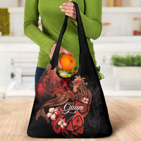 Guam Tribal Chamorro Grocery Bag Polynesian Shark with Plumeria and Sea Vibe LT03 - Polynesian Pride