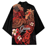Guam Tribal Chamorro Kimono Polynesian Shark with Plumeria and Sea Vibe - Polynesian Pride
