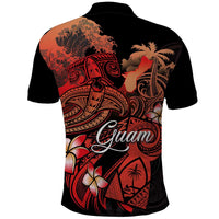 Guam Tribal Chamorro Polo Shirt Polynesian Shark with Plumeria and Sea Vibe LT03 - Polynesian Pride