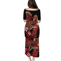 Guam Tribal Chamorro Puletasi Polynesian Shark with Plumeria and Sea Vibe LT03 - Polynesian Pride