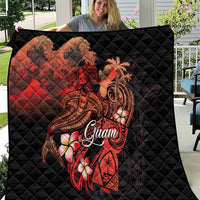 Guam Tribal Chamorro Quilt Polynesian Shark with Plumeria and Sea Vibe LT03 Black - Polynesian Pride
