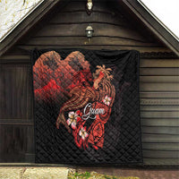Guam Tribal Chamorro Quilt Polynesian Shark with Plumeria and Sea Vibe LT03 - Polynesian Pride