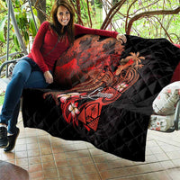 Guam Tribal Chamorro Quilt Polynesian Shark with Plumeria and Sea Vibe LT03 - Polynesian Pride