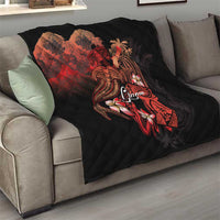 Guam Tribal Chamorro Quilt Polynesian Shark with Plumeria and Sea Vibe LT03 - Polynesian Pride