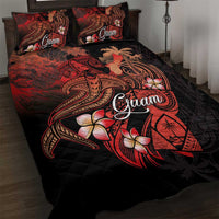 Guam Tribal Chamorro Quilt Bed Set Polynesian Shark with Plumeria and Sea Vibe LT03 Black - Polynesian Pride