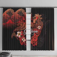 Guam Tribal Chamorro Window Curtain Polynesian Shark with Plumeria and Sea Vibe LT03 With Hooks Black - Polynesian Pride