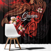 Guam Tribal Chamorro Window Curtain Polynesian Shark with Plumeria and Sea Vibe LT03 - Polynesian Pride