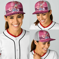 Hawaii Mele Kalikimaka Baseball Net Cap Funny Santa with Tribal Tattoos Kakau Pink Color - Polynesian Pride