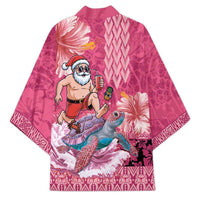 Hawaii Mele Kalikimaka Kimono Funny Santa with Tribal Tattoos Kakau Pink Color - Polynesian Pride