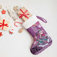 Hawaii Mele Kalikimaka Christmas Stocking Funny Santa with Tribal Tattoos Kakau Purple Color - Polynesian Pride