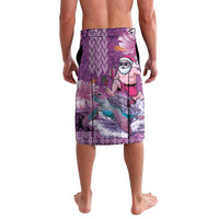 Hawaii Mele Kalikimaka Lavalava Funny Santa with Tribal Tattoos Kakau Purple Color - Polynesian Pride