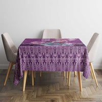 Hawaii Mele Kalikimaka Tablecloth Funny Santa with Tribal Tattoos Kakau Purple Color - Polynesian Pride