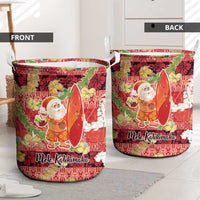 Hawaii Santa Mele Kalikimaka Laundry Basket Tropical Puakenikeni Lei with Polynesian Tribal Pattern LT03 - Polynesian Pride
