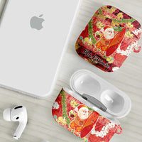 Hawaii Santa Mele Kalikimaka AirPods Case Tropical Puakenikeni Lei with Polynesian Tribal Pattern - Polynesian Pride