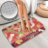 Hawaii Santa Mele Kalikimaka Bathroom Set Tropical Puakenikeni Lei with Polynesian Tribal Pattern - Polynesian Pride