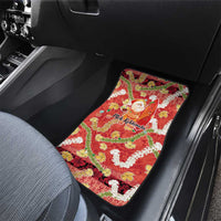 Hawaii Santa Mele Kalikimaka Car Mats Tropical Puakenikeni Lei with Polynesian Tribal Pattern - Polynesian Pride