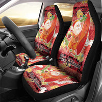 Hawaii Santa Mele Kalikimaka Car Seat Cover Tropical Puakenikeni Lei with Polynesian Tribal Pattern - Polynesian Pride