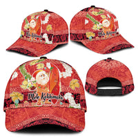 Hawaii Santa Mele Kalikimaka Classic Cap Tropical Puakenikeni Lei with Polynesian Tribal Pattern LT03 - Polynesian Pride