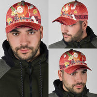Hawaii Santa Mele Kalikimaka Classic Cap Tropical Puakenikeni Lei with Polynesian Tribal Pattern LT03 - Polynesian Pride