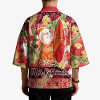 Hawaii Santa Mele Kalikimaka Kimono Tropical Puakenikeni Lei with Polynesian Tribal Pattern - Polynesian Pride