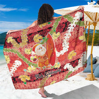 Hawaii Santa Mele Kalikimaka Sarong Tropical Puakenikeni Lei with Polynesian Tribal Pattern - Polynesian Pride