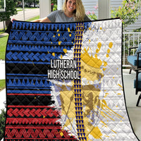 Hawaii Lutheran High School Quilt Kakau Pattern Splash Style LT03 Red - Polynesian Pride