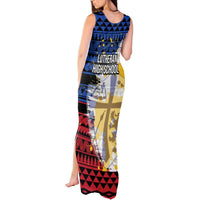 Hawaii Lutheran High School Tank Maxi Dress Kakau Pattern Splash Style LT03 - Polynesian Pride