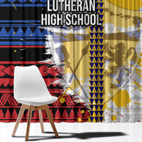 Hawaii Lutheran High School Window Curtain Kakau Pattern Splash Style LT03 - Polynesian Pride
